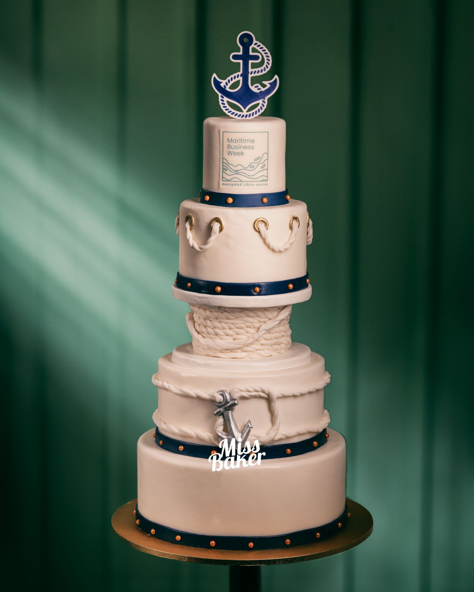 Torturi Corporate — ancoră decorativă, frânghie spiralată, frânghie modelată — Miss Baker Constanța