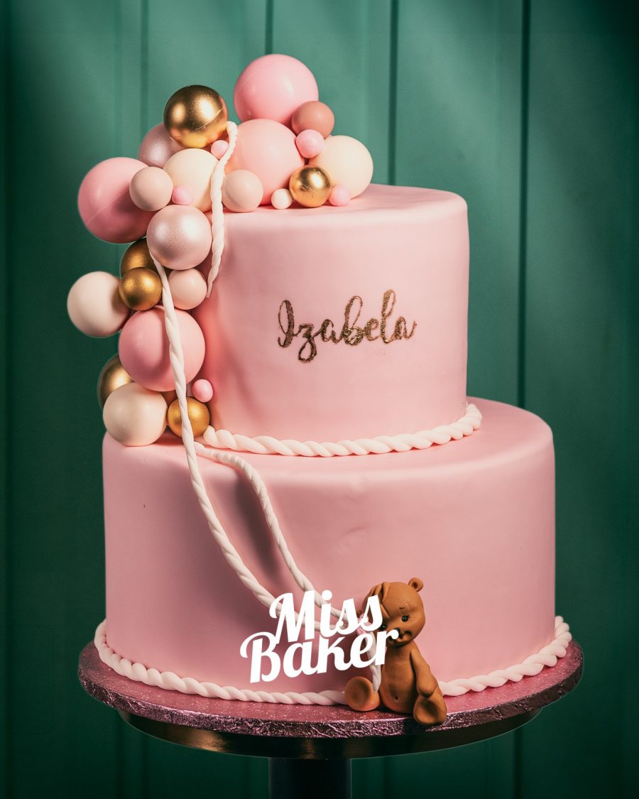 roz pastel, două niveluri, sferă decorativă — Miss Baker Constanța