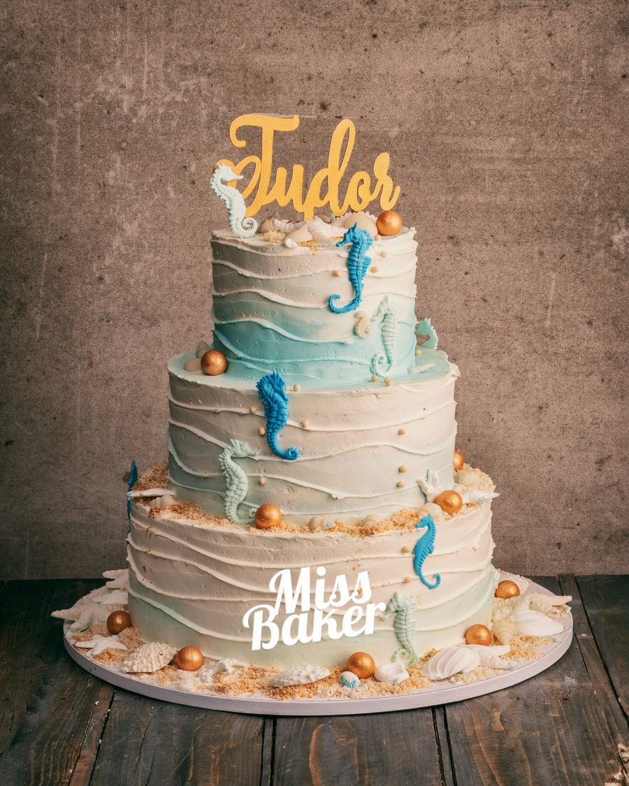 căluț de mare albastru, căluț de mare turcoaz, perle aurii — Miss Baker Constanța