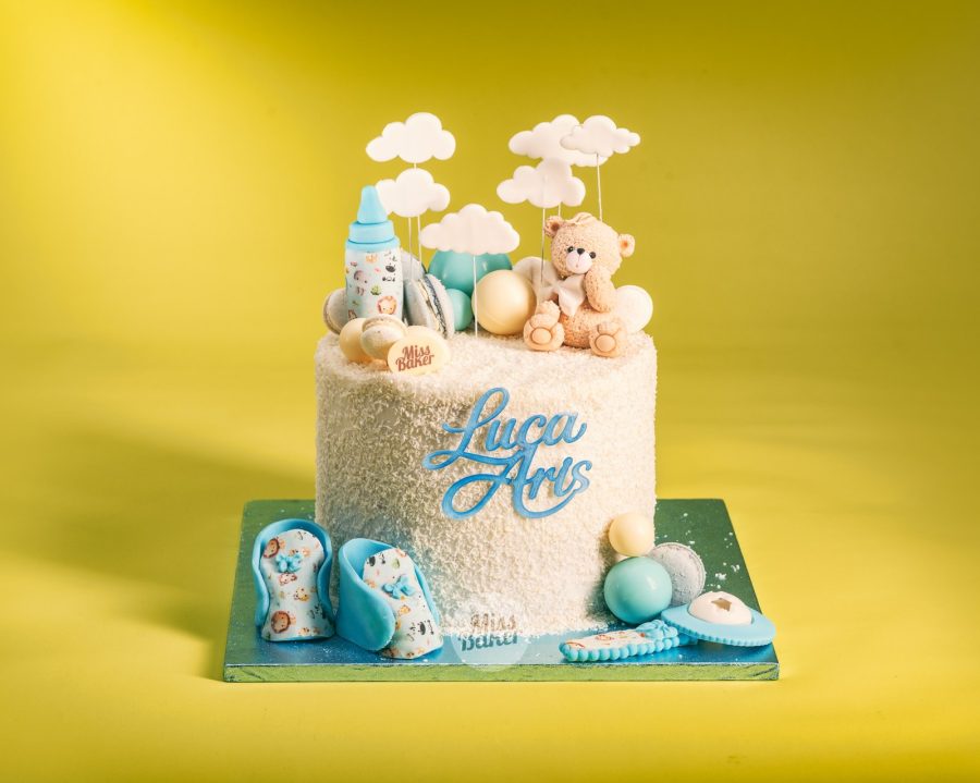 tort botez, personalizat, detaliu texturat — Miss Baker Constanța