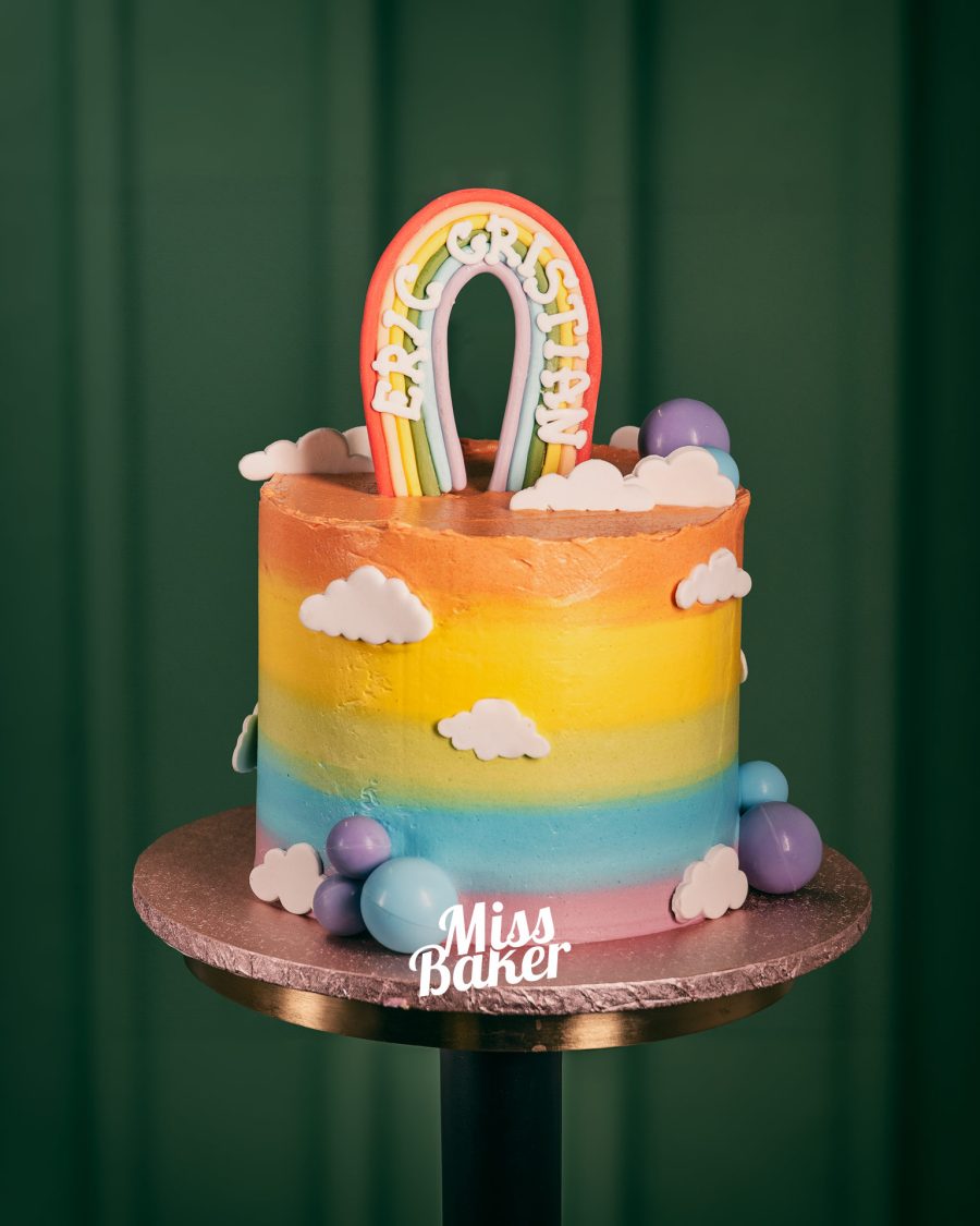 dungi orizontale curcubeu, nori albi decorativi, topper curcubeu personalizat — Miss Baker Constanța