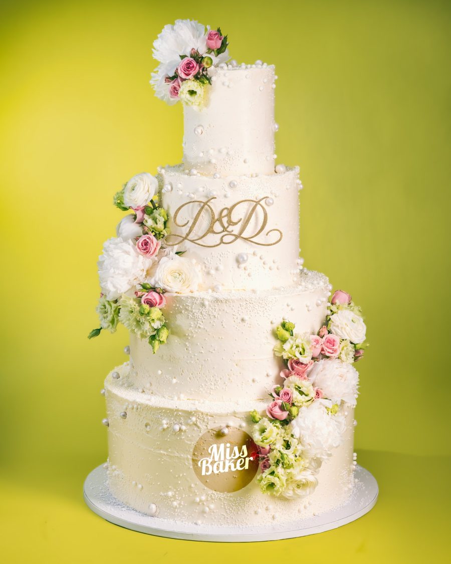 tort etajat, patru niveluri, decor nuntă — Miss Baker Constanța