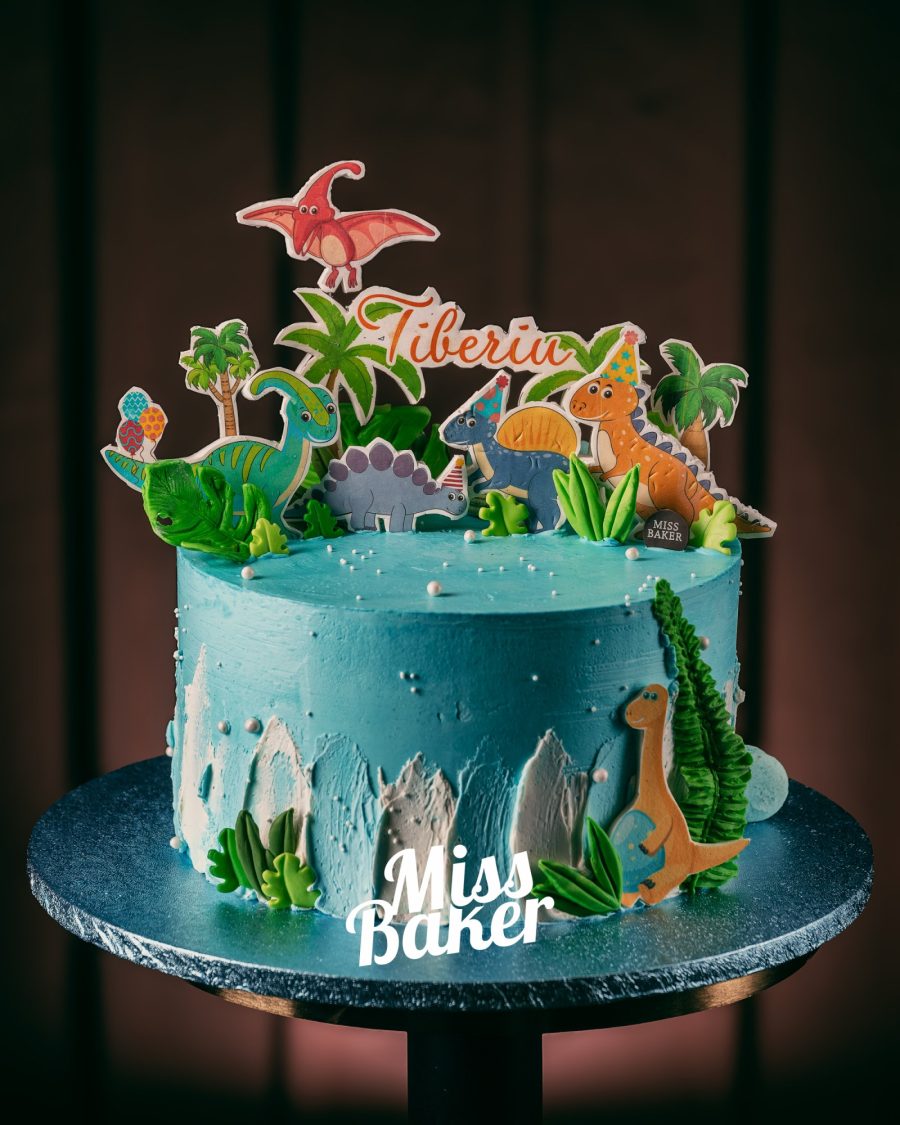 dinozaur decupat, palmier decorativ, nume personalizat — Miss Baker Constanța